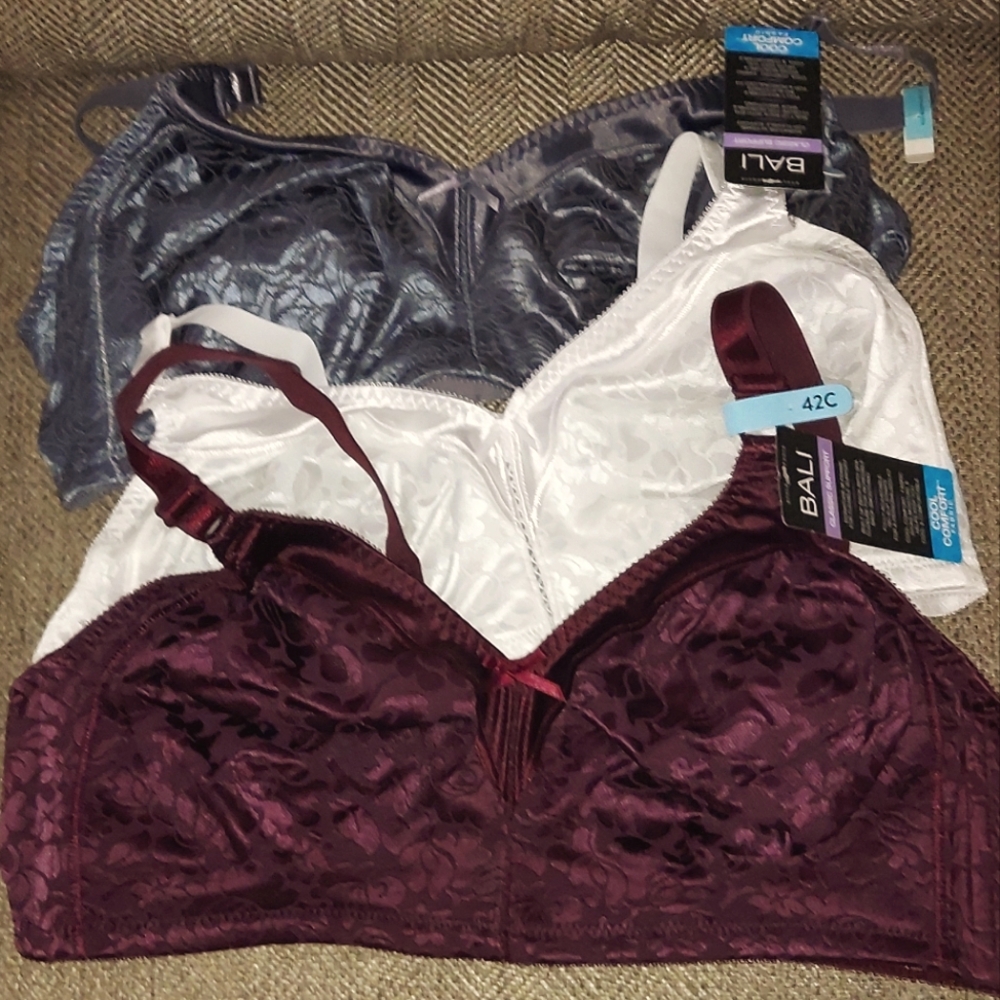 Bali Lace Bras - Burgundy, White, Gray